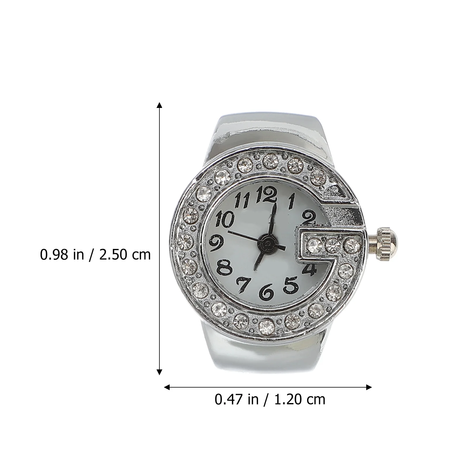 1 قطعة ساعة كرتونية لامعة صغيرة سبيكة إصبع ساعة للأزياء كوارتز ساعة هدية خفيفة الوزن مريحة يمكن ارتداؤها