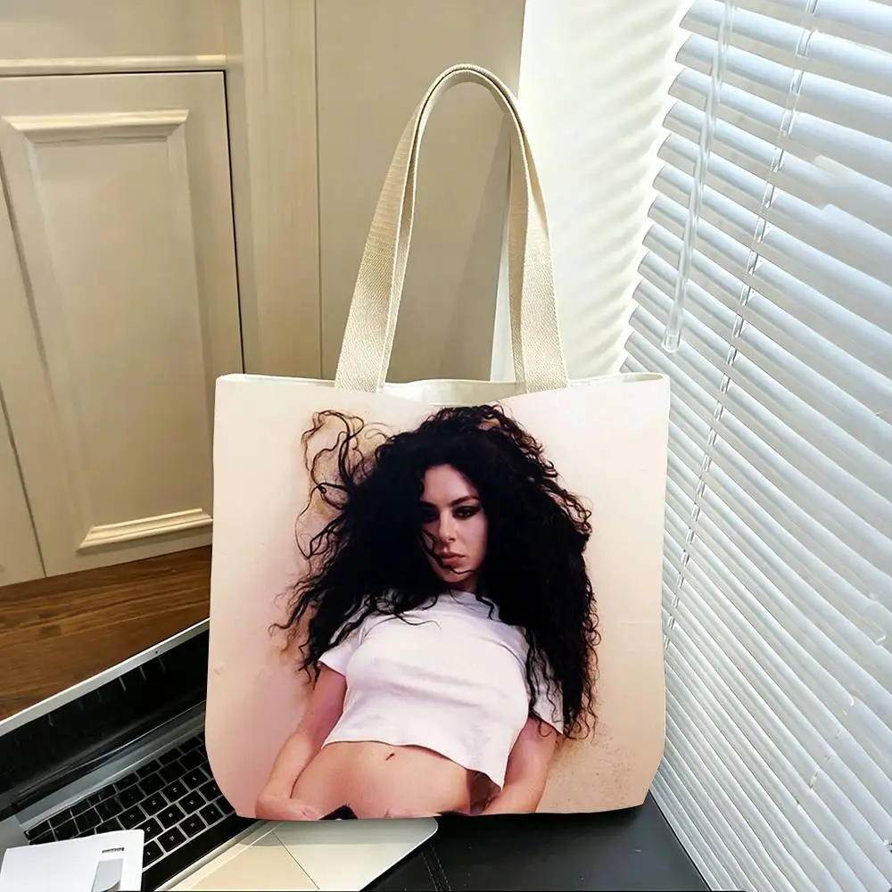 Brat Album C-Charli XCX Printed Canvas Tote Bag Shoulder Bag Commuter Mommy Shopping Bag