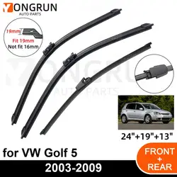 3PCS Car Wiper for VW Golf 5 2003-2009 Front Rear Windshield Four Seasons durable Accessories 2003 2004 2005 2006 2007 2008 2009
