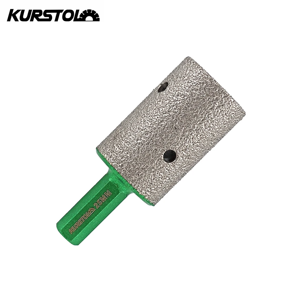 KURSTOL Diamond Milling Bit 1pc 10/15/20/25mm Hex Shank Granite Ceramic Marble Porcelain Enlarge Hole Milling Diamond Finger Bit