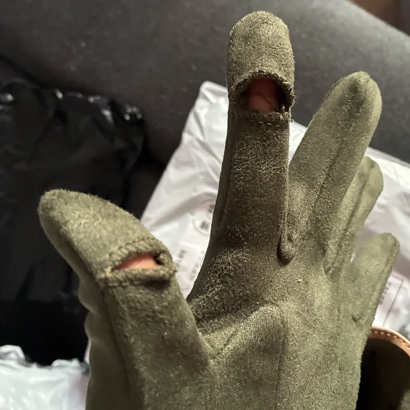 Women Autumn Winter Keep Warm Touch Screen Thin  Solid Simple Gloves Cycling Drive Suede Fabric Elegant Windproof