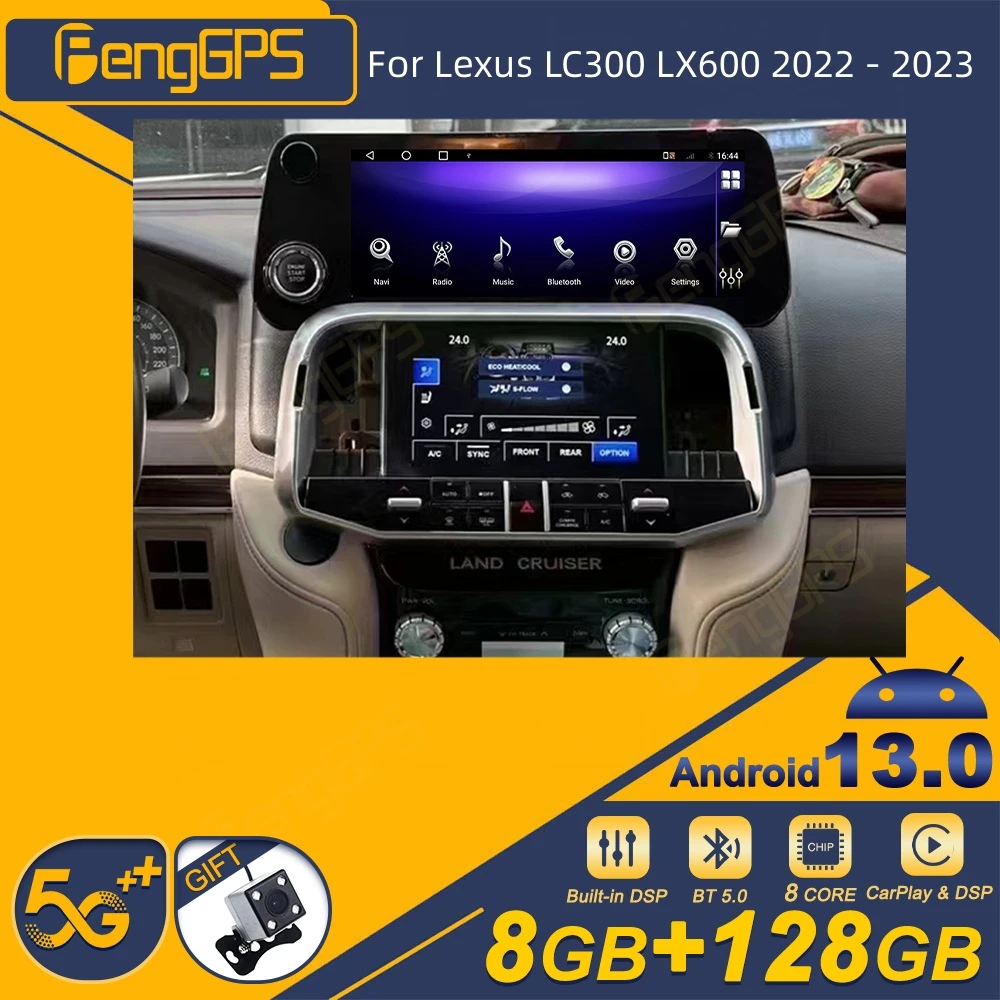 For Lexus LC300 LX600 2022 - 2023 Android Car Radio Wireless Carplay Stereo Receiver Autoradio Multimedia Player GPS Navi Touch