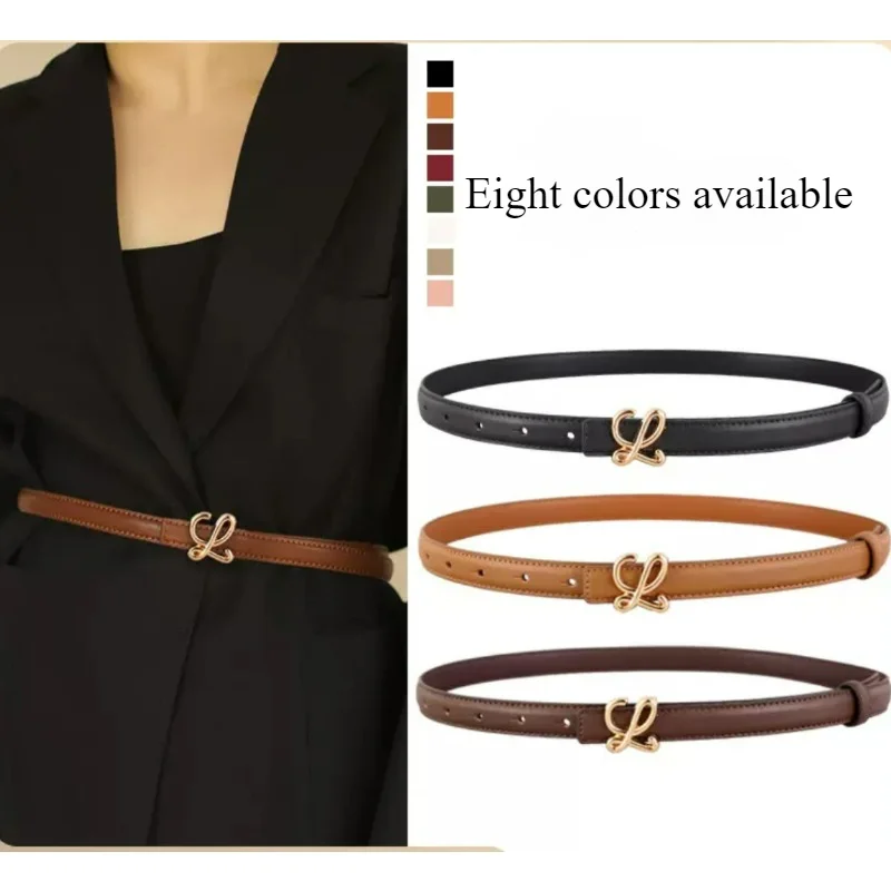 

2024 New Belt, High Luxury Women's Leather High-quality Letter Buckle Belt, Belt Women's Dress Coat Sweater Decorative Belt