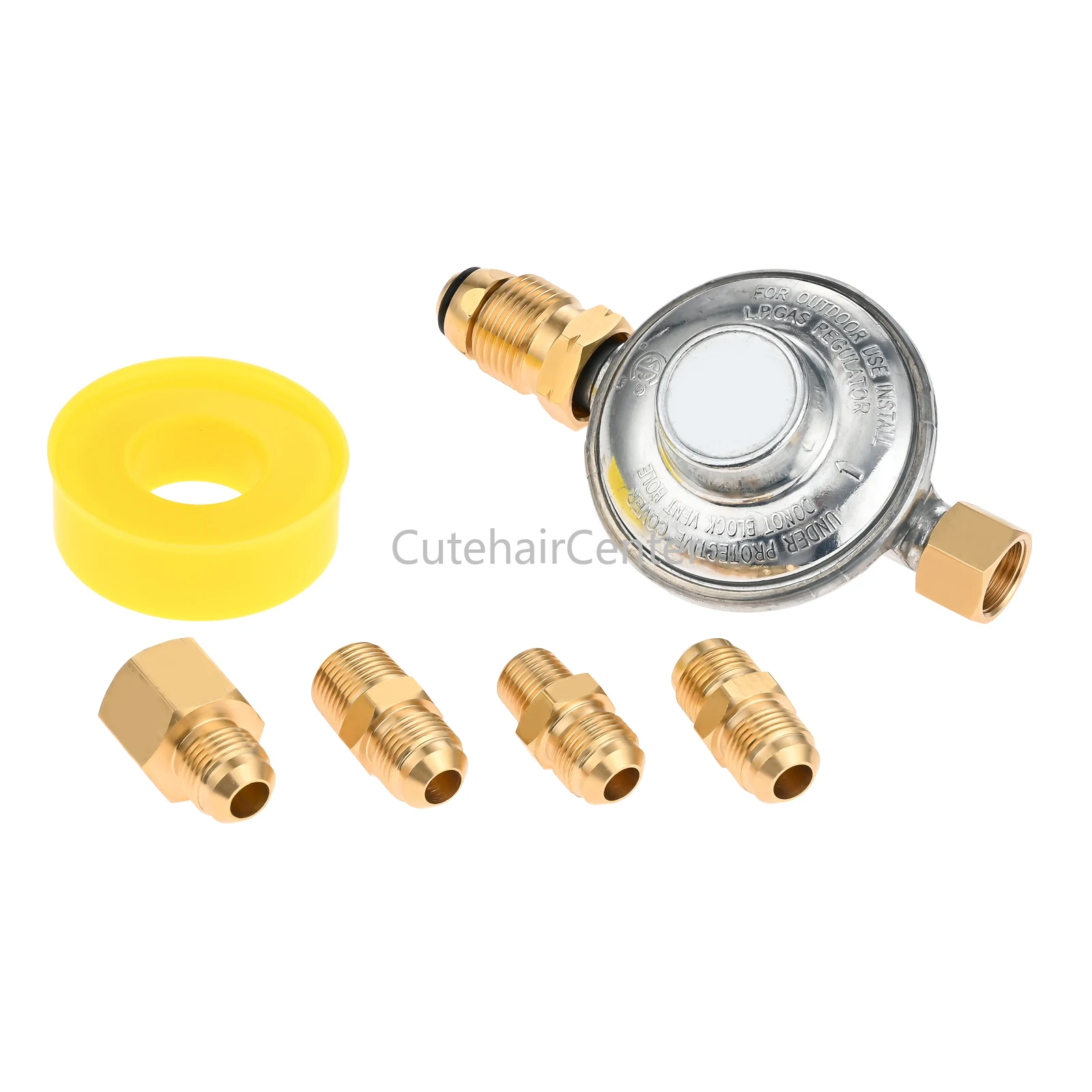 5pcs/kit POL Propane Low Pressure Regulator with Standard Connection Fittings 3/8\