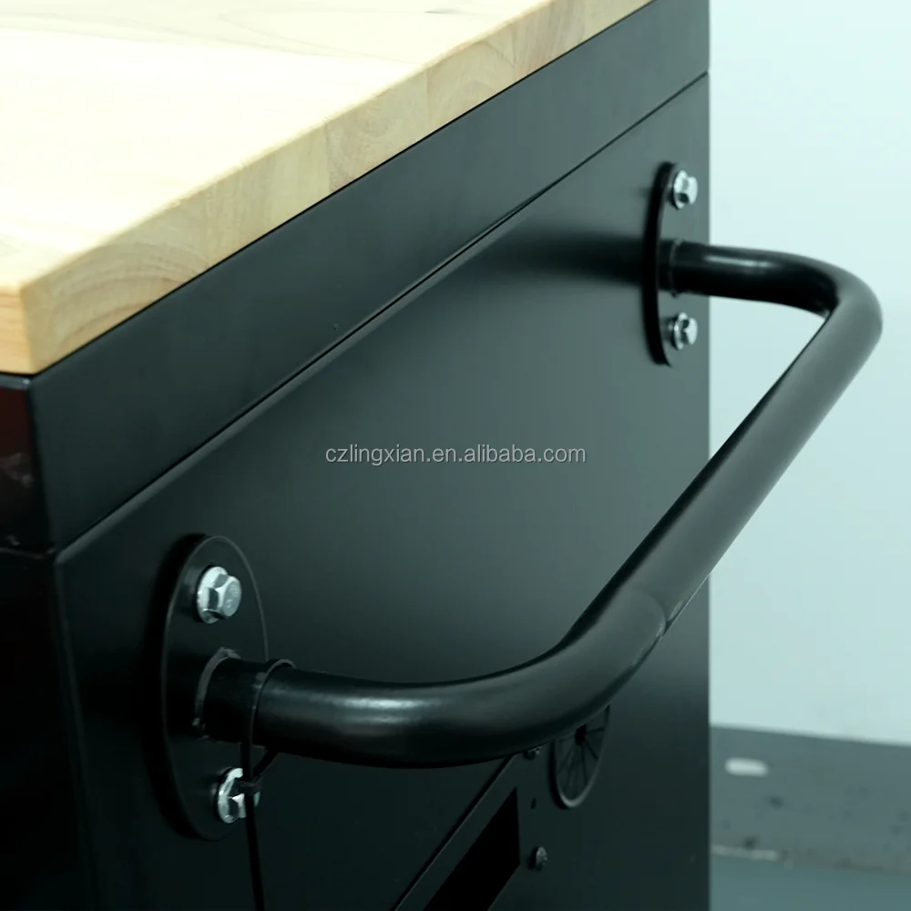 

Mobile 18-Drawer 72in Tool Trolley Moving Workbench Garage Cabinets Storage Trolley Large Tool Cabinet with Wooden Top
