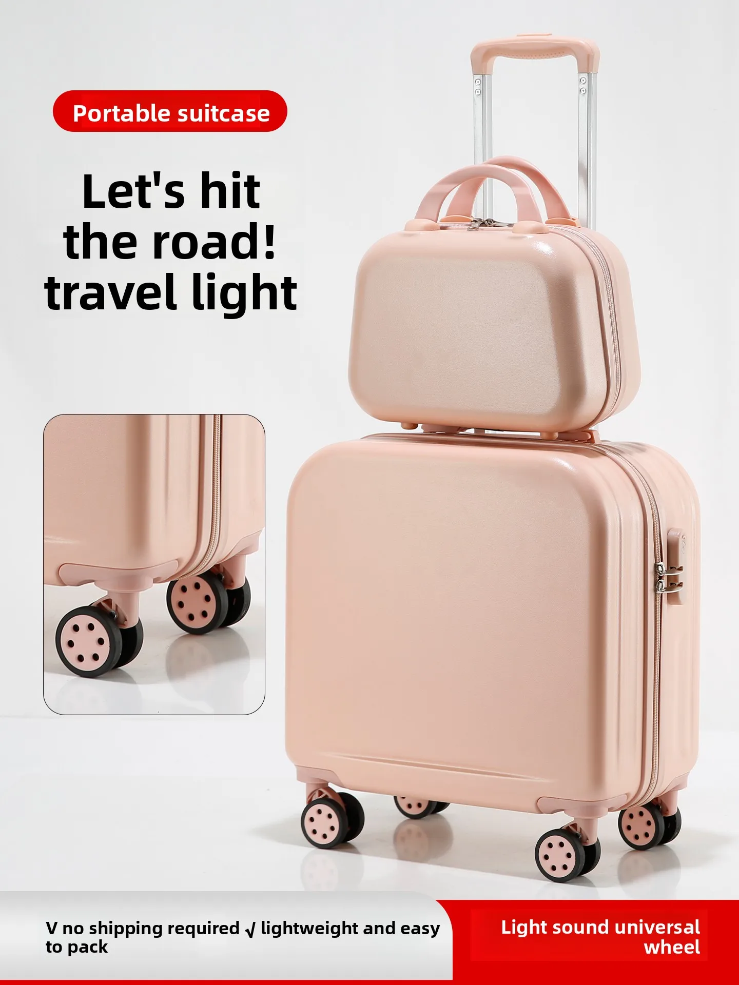 

8-Inch Portable Aluminum Alloy Carry-On Suitcase Durable Lage for Travel Waterproof And Scratch-Resistant with Combinatio...