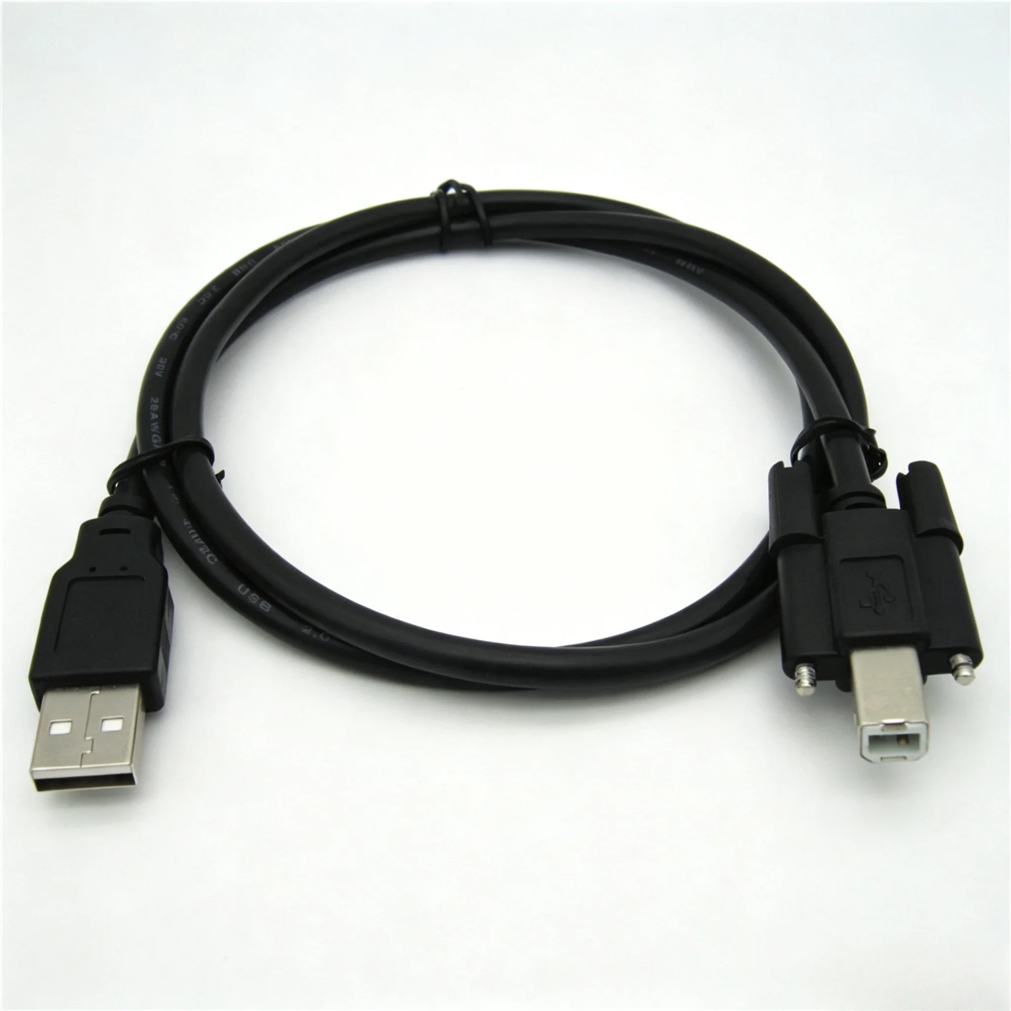 USB2.0 A Male To B Male Panel Mount Printer Cable With Fixing Screw Holes 1/1.5/3/5M For Scanner Industrial Equipment