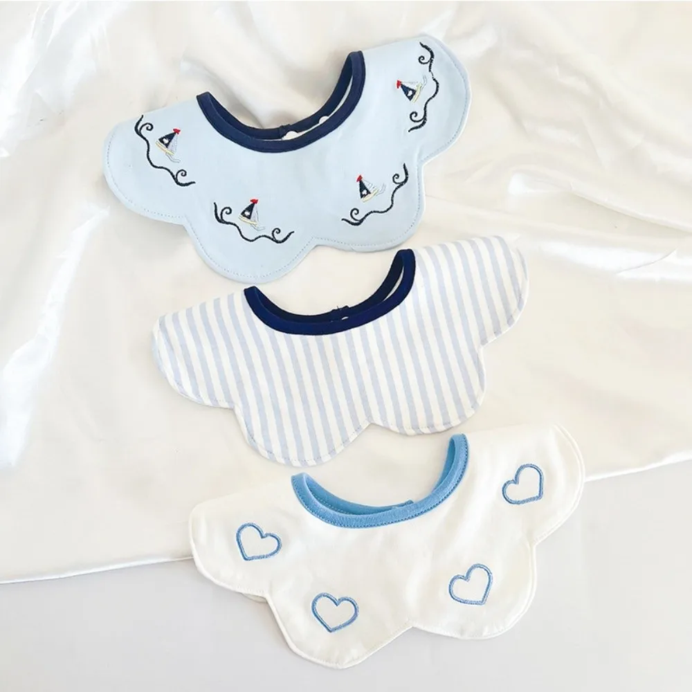 3pcs Set Comfortable Absorbent Bib Breathable Antibacterial Summer Bibs Thin Snap Closure Drool Bibs for Teething and Drooling