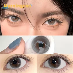 MORNINGCON Bubbels Grijs Bijziendheid Recept Zachte Gekleurde Contactlenzen Voor Ogen Kleine Schoonheid Leerling Make Up Natuurlijke Jaarlijks