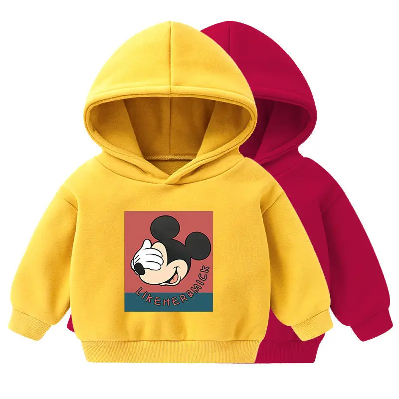 

Autumn Winter 2023 New Children's Wear Long Sleeve Plush Sweater Cartoon Cute Boys and Girls' Hooded Top