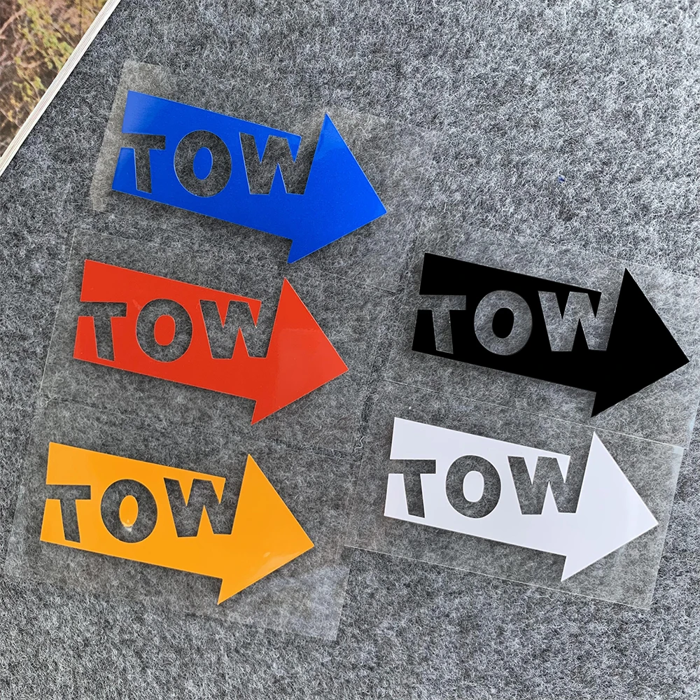 TOW Arrow Reflective Car Stickers Racing Decorative Modified Decals Decor Car Body  Window Rear Windshield Fuel Tank Cap Bumper