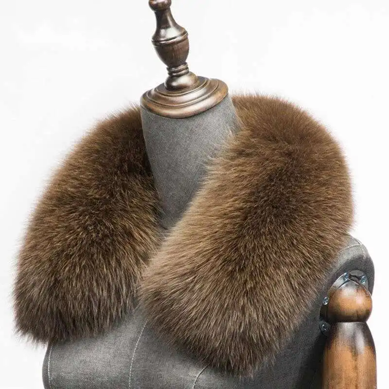 

Зимний шарф из натурального лисьего меха, квадратный воротник для мужчин, короткие шарфы, теплые толстые шарфы, шаль из натурального лисьего меха, украшение для мужского пальто