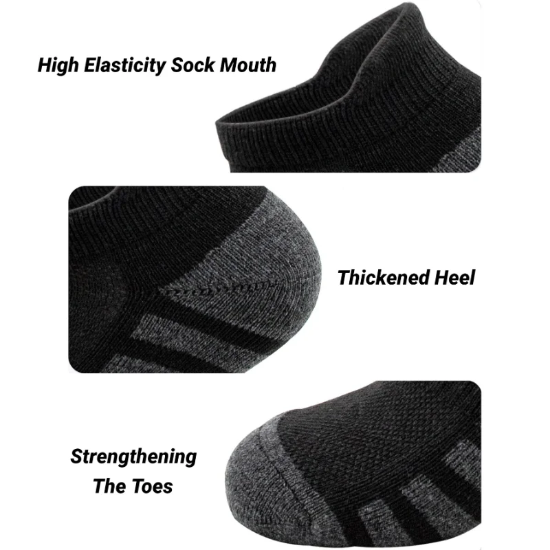 Men And Women 3 Pairs Low Cut Athletic Running Socks Cushioned Breathable Sports Tab Socks