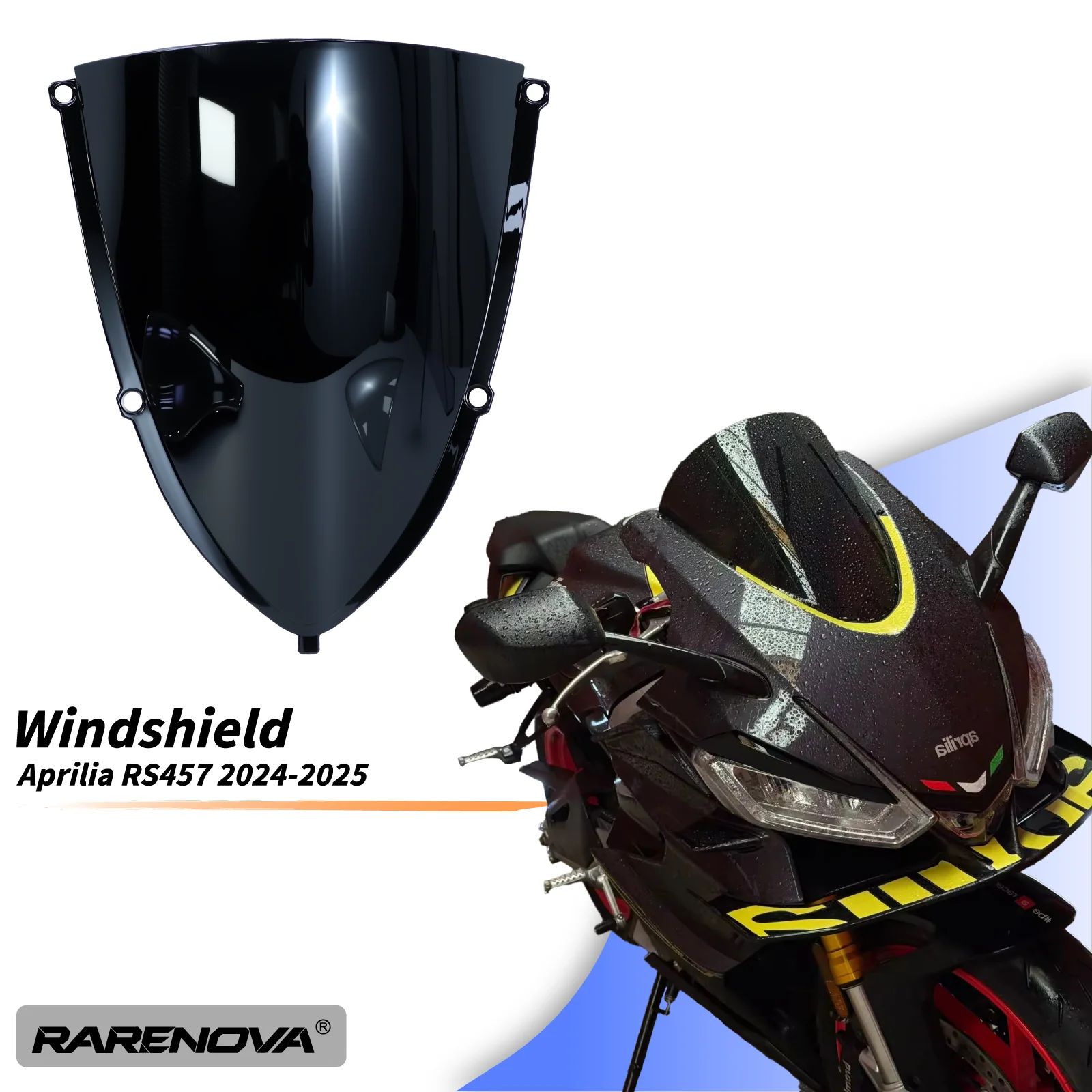 

Motorcycle Windscreen For Aprilia RS457 Motorcycle Double Bubble Windshield Screen Windscreen Wind Deflector Accessories 2020-25