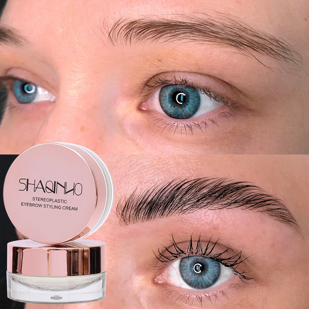 Pomada transparente duradera para cejas, Gel fijador de cera con cepillo, cosméticos, maquillaje, Gel