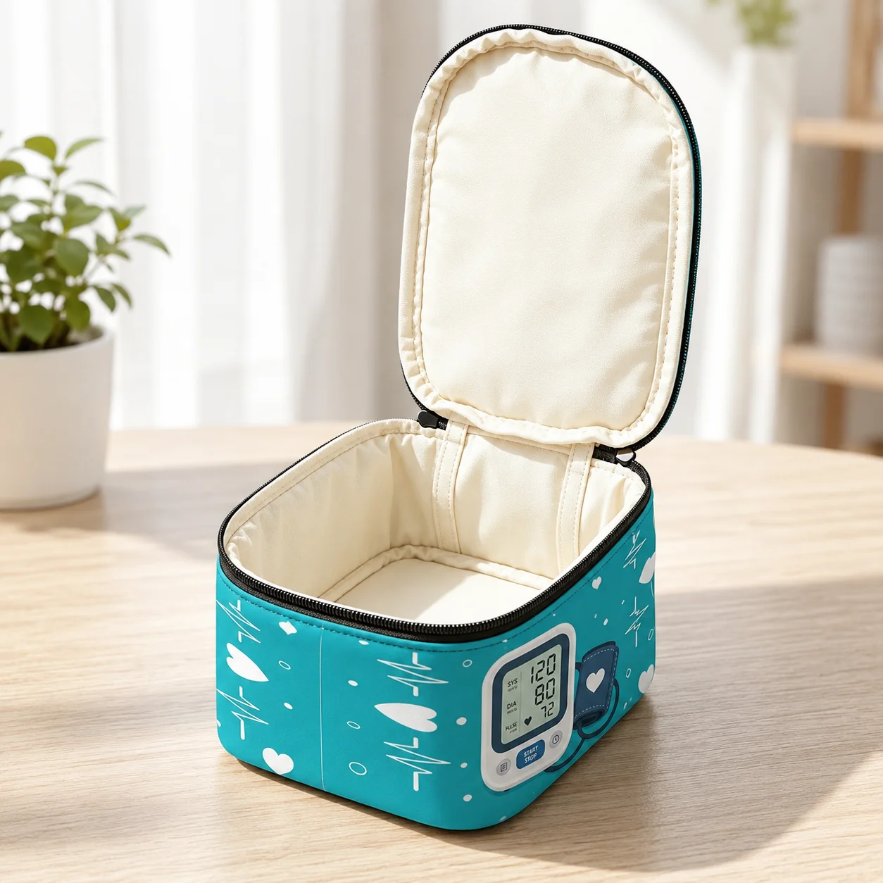 Blood Pressure Monitor Bag Portable Storage Case Large Capacity Medical Device Organizer Home Travel Pouch Senior Care Use