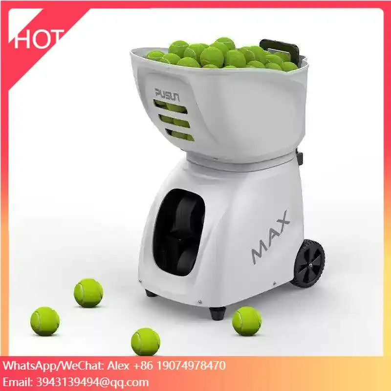 Hot Sale Pusun PT Metal Training Shooting Machine 100 Ball Capacity App Control Multi Function Tennis  Machine For Amateur