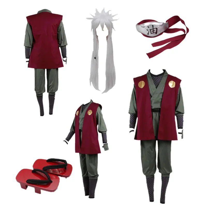 

Anime Cosplay Jiraiya Costume Kimono Suit Costume Clogs Comic Cosplay Set Halloween Costumes