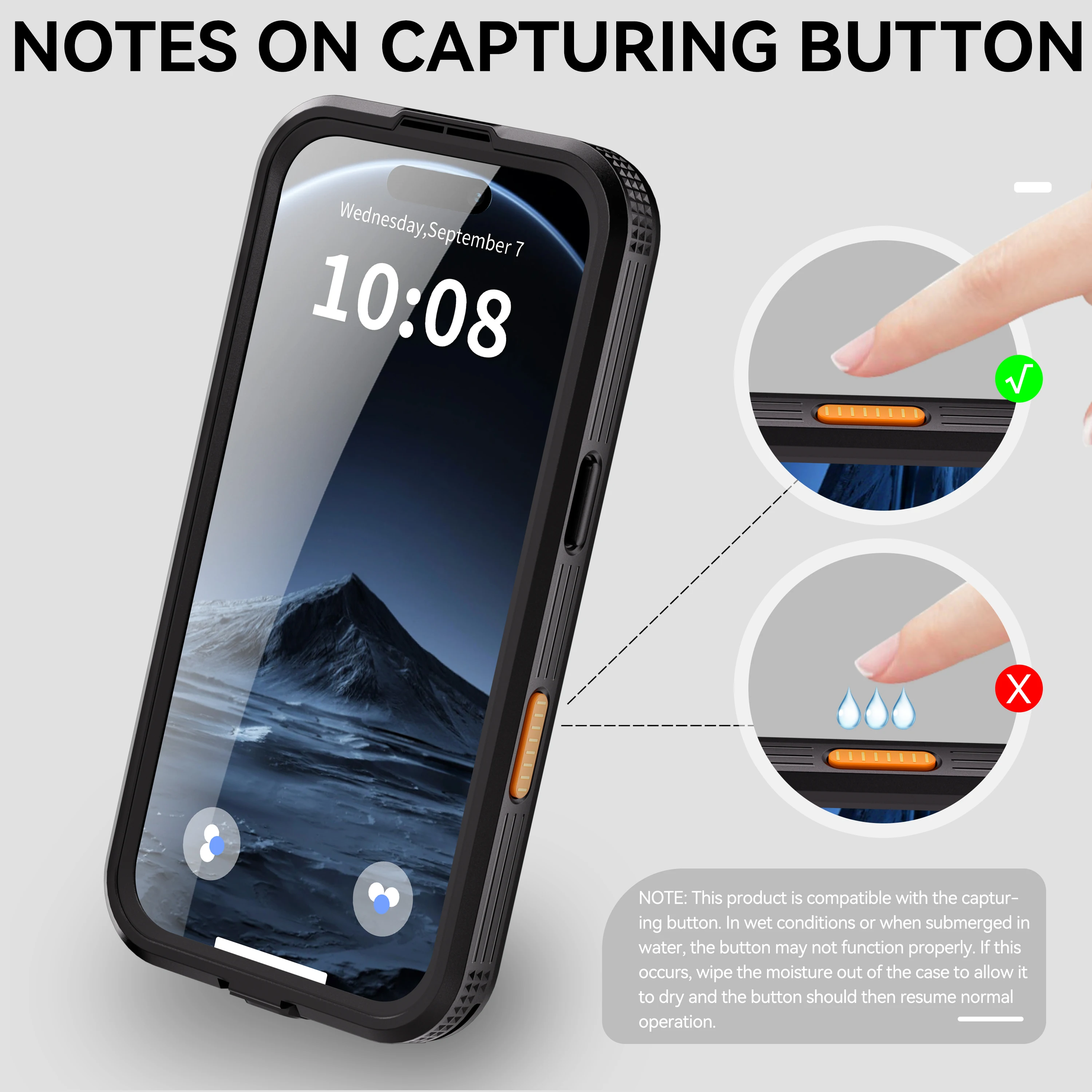 IP68 Wasserdichte Handyhülle für iPhone-Serie, mit Schwimmring, berührungsempfindlich, geeignet für iPhone 18 Pro Max/17/16 – Detail 18