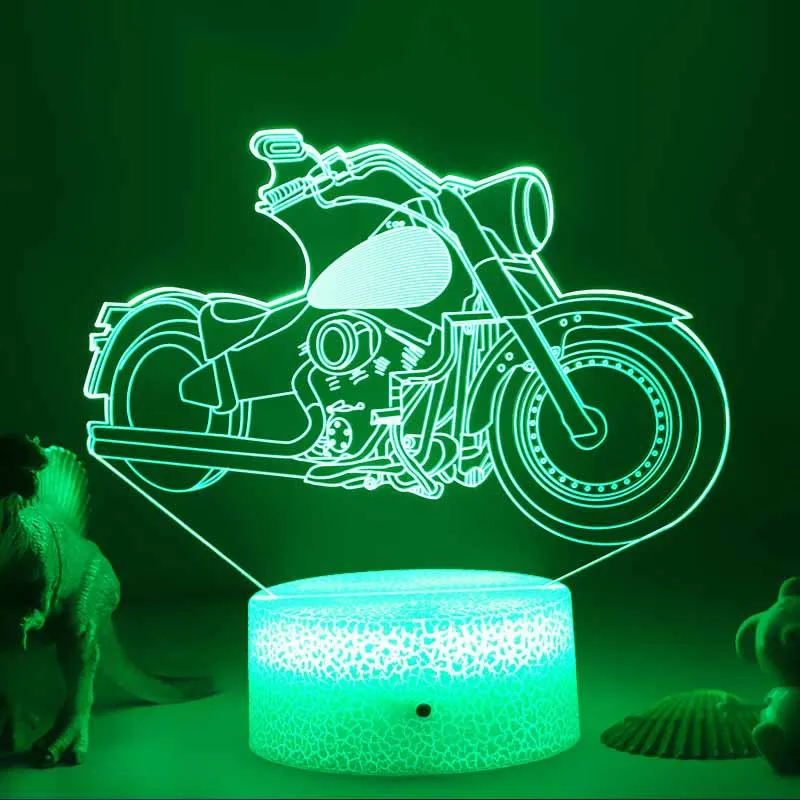 Nighdn Bedside LED Night Light for Bedroom Decoration Color Changing USB Plug Table Lamp Creative Motorcycle Gift Toys for Kids