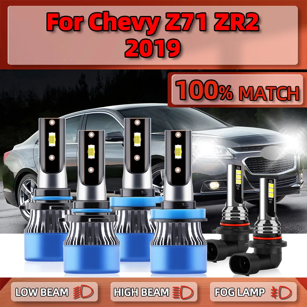 60000LM Super Bright Car Light Bulbs 360W Canbus LED Headlight 12V Auto Fog Lamps 6000K White For Chevy Colorado Z71 ZR2 2019