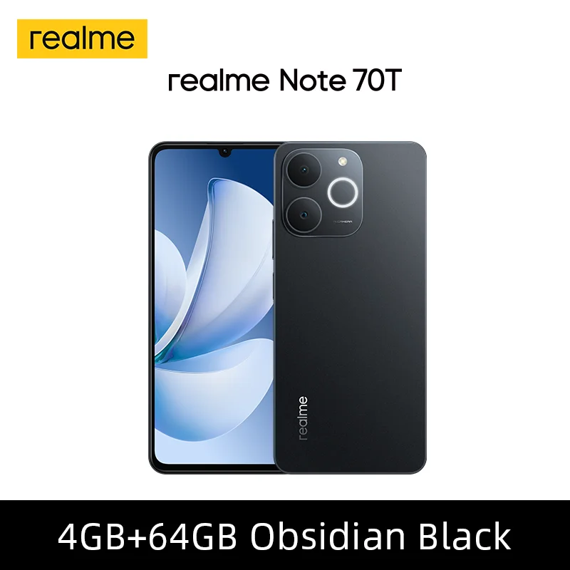 Smartphone realme Note 70T Global, 6.75" 90Hz, 6000mAh, 13MP, IP54 📱