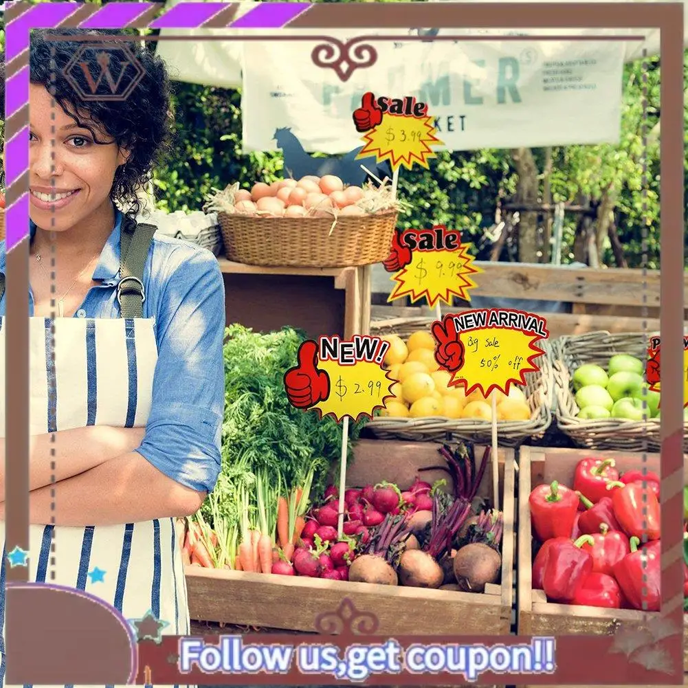 ABBG-500 Pezzi Burst Signs Cartelli per negozi Etichette per vendita al dettaglio a forma di stella vuota Cartelli in carta Burst per feste in negozio al dettaglio, 10 stili