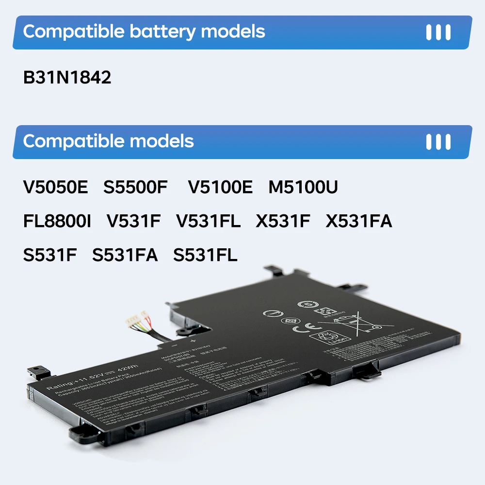 BGBT B31N1842 Laptop Battery For ASUS VivoBook 15 2019-2023 F513EA K513E KM513UA M513IA S513EA S531F S533UA X513EA V5050E 42Wh 4