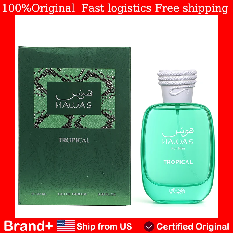 

Original Arabic Perfume Rasasi Hawas Tropical Eau De Parfum Spray for Men 3.38 Ounce luxury brand perfume high quality perfume long lasting fragrance Cologne Pheromone Portable Birthday gift