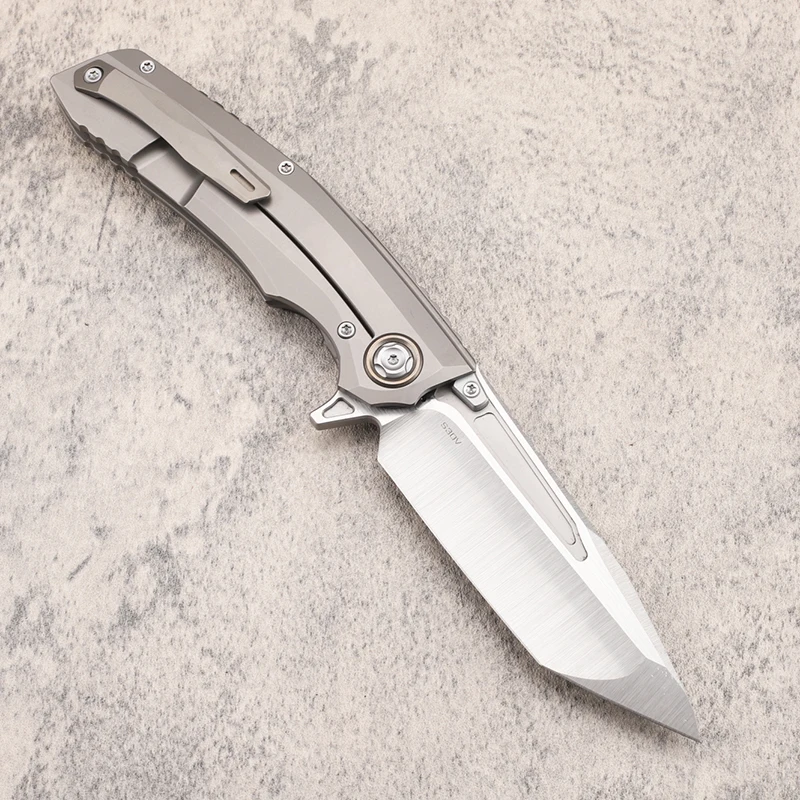 Kevin John's new gift t S30v blade titanium alloy carbon fiber handle knife outdoor camping hunting fruit EDC tool knife
