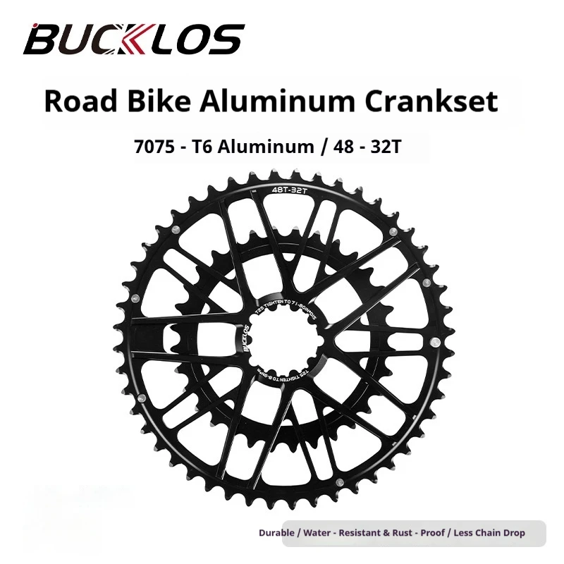 Bucklos Road Bicycle Chainring 48-32t Gxp 7075-T6 Aluminum Alloy Bicycle Modification Accessories For Road Bike Cycling