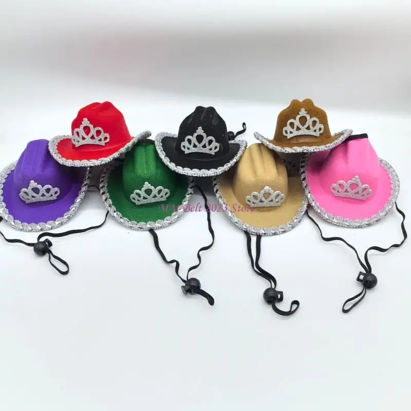 49ME Sombrero único para gansos para mascotas con diseño coronas recortadas en plata para dueños mascotas amantes y