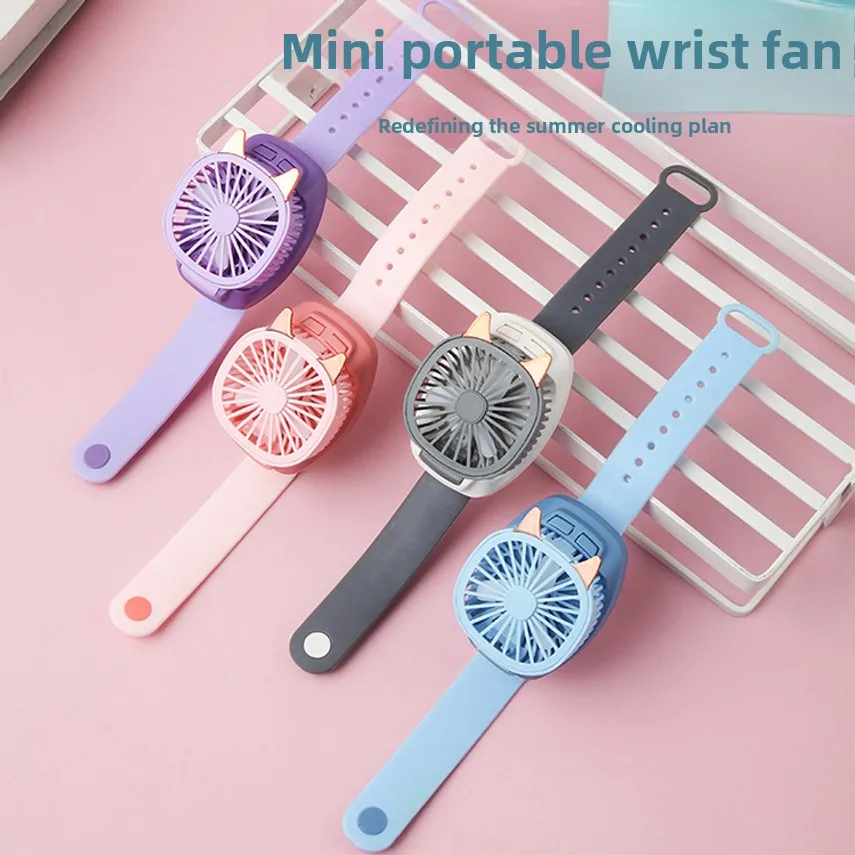 New Folding Watch Fan, Children's Cartoon Portable Wristband Usb Mini Fan Toy, Children's Day Gift