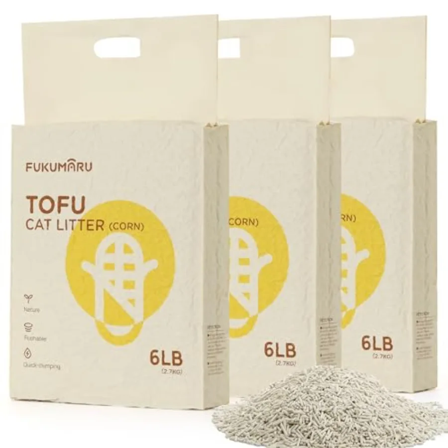 

Tofu Cat Litter 100 Natural Ingredients Litter Flushable Dust Free Quick Clumping Lightweight Low Tracking Cat Litter Pellets E