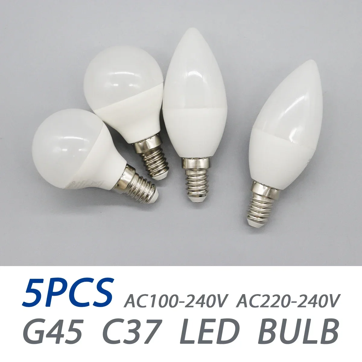 

5 шт. E14 светодиодная лампа 7 Вт G45 C37 AC 220 В 110 В 120 В экологически чистая мини-лампа без мерцания 3000 К 4000 К 6000 К лампа
