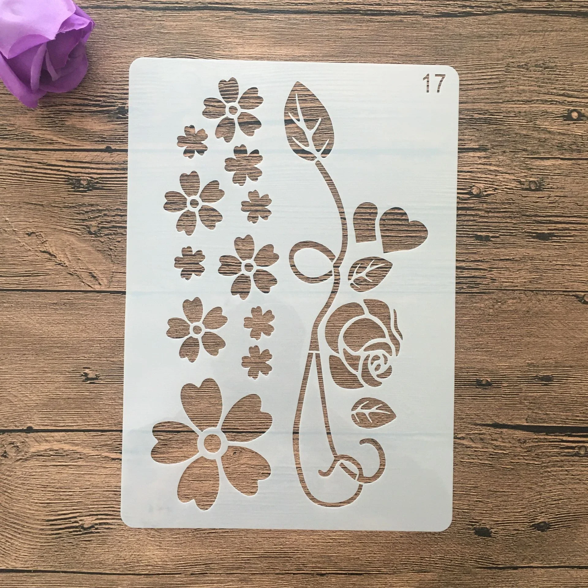 

Painting Stencil Scrapbook Coloring Flower Leaf Border Embossing Album Decorative Stencil, A4 29cm, 1PCS drawing stencils