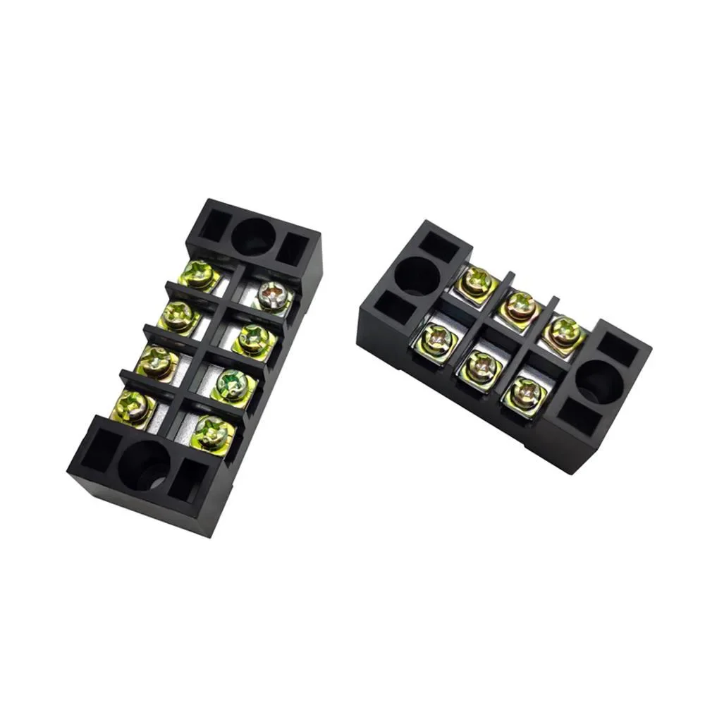 Dual Row Barrier Screw Terminal Block Strip Wire Connector 600V 15A - Selectable Positions 3-20 (1Pcs)