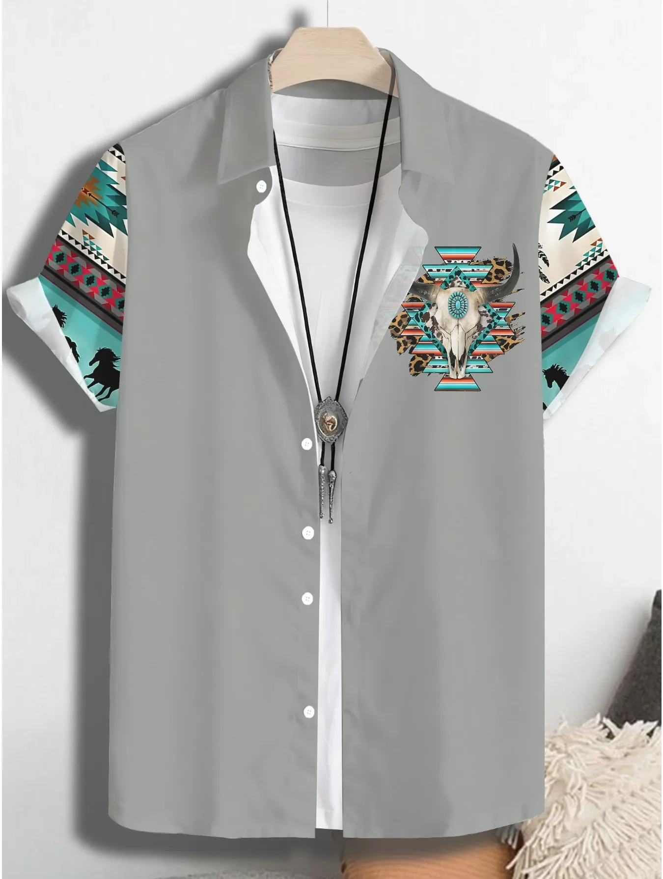 Men's Casual Hawaiian Outfit Shirt Summer Man Short Sleeve Fashion Print Lightweight Breathable Beach Party Tops