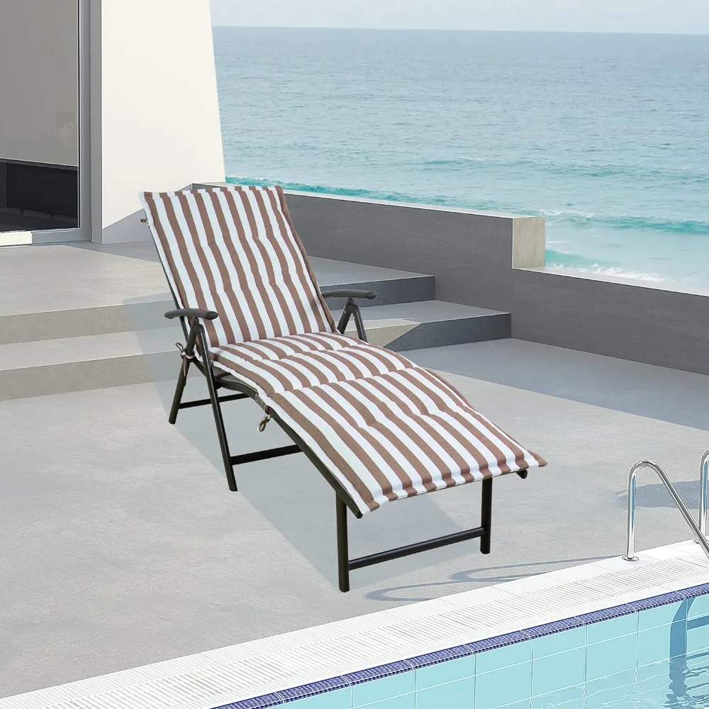 

Cozy Aluminum Reclining Lounge Chair - Perfect for Beach, Yard, Pool, and Patio Outdoor Chaise Lounge with Drink Holder