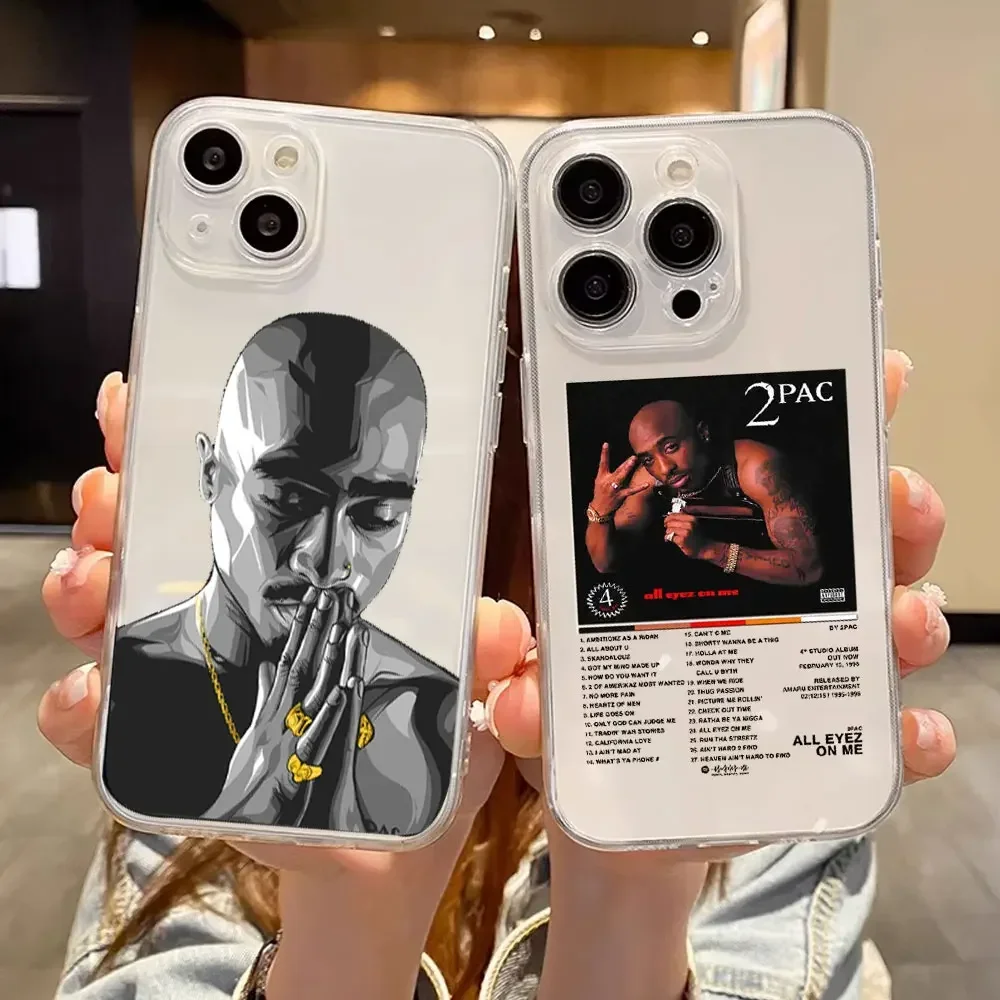 Rapper 2Pac Tupac Shakur Phone Case for Iphone 11 12 13 Mini 16 Pro Max 15 14 SE2 7 8 Plus X XS Soft Shockproof Soft Cover Coque