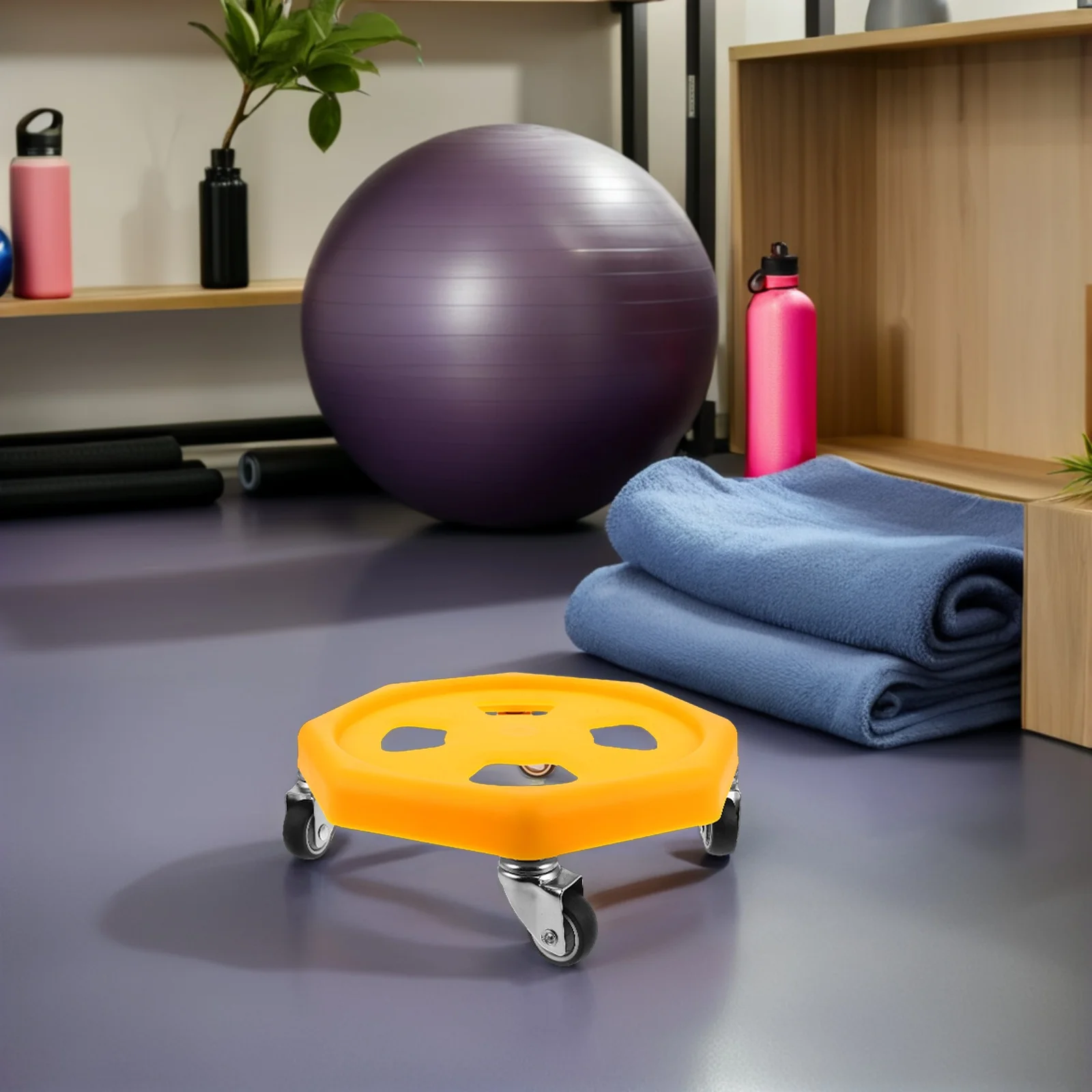 

1 Set Silent Abdominal Exercise Wheel Portable Core Strength Trainer For Home Gym Rebound Assistance Durable Sliding Fitness