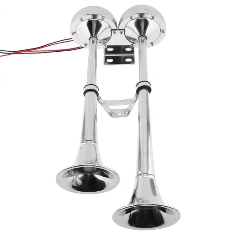 

STLF ISURE MARINE 12V/24V Boat Stainless Steel 304 Double Trumpet Horn Boat Accessories