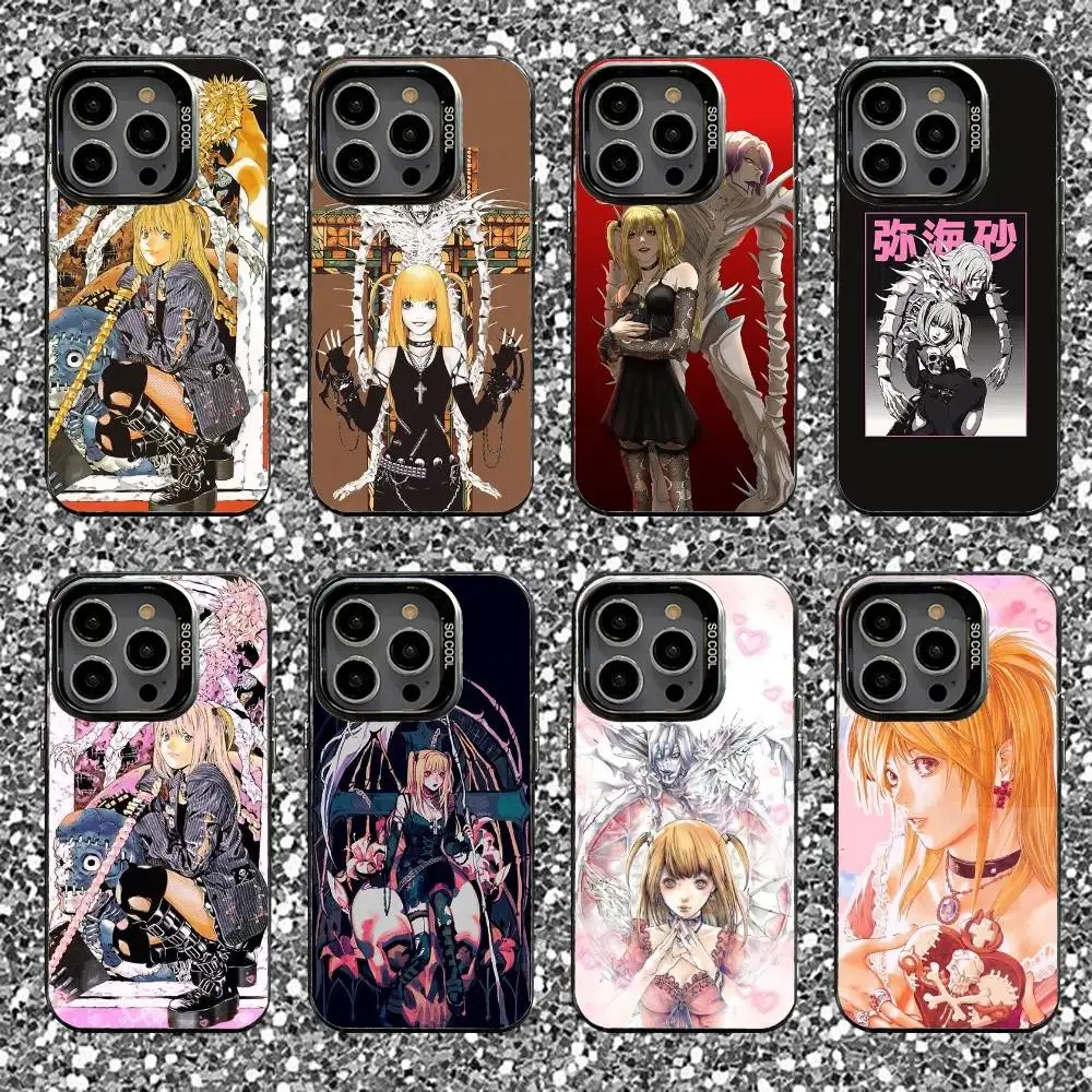 

D-Death Misa N-Note Phone Case For iPhone 16,15,14,13,12,11,Pro,XS,Max,Plus,Mini,SE Black Candy Matte Shockproof Cover