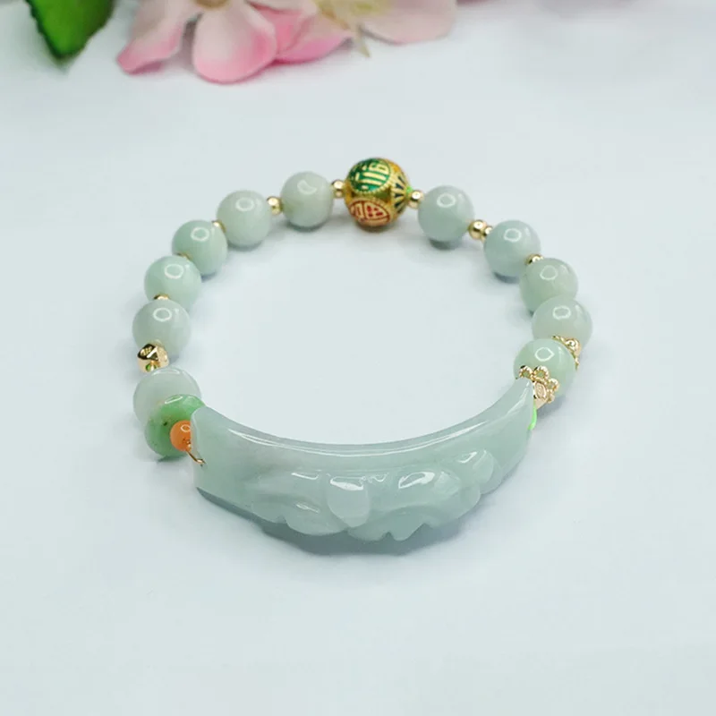 

PiXiu Cloisonné Bracelet Jade Fortune Bead Wealth Protection Jewelry Gift