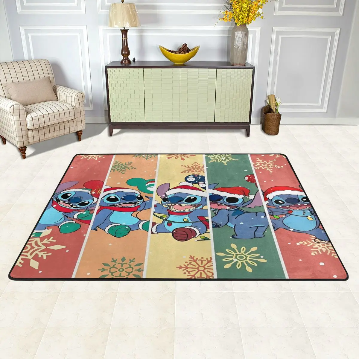 Stitch Floor Carpets For Children Living room Bedroom Christmas Carpet Protective Retro Anti Slip Kitchen Mat Rug