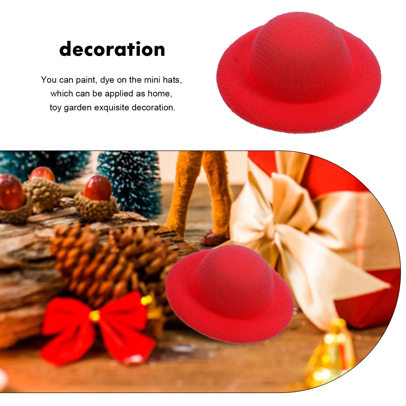 10 Pcs Small Red Fedora for Mini Imitation Miniature Knitting Creative Ornament ’s Baby Toys