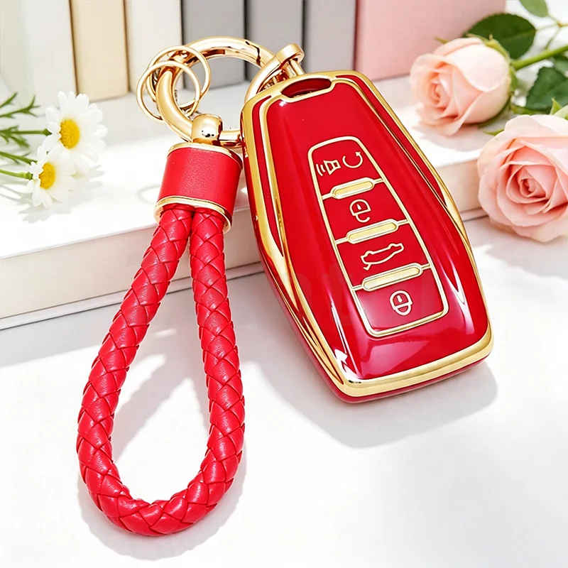 TPU Car Key Cover Case Shell Fob For Geely Coolray X6 X7 EX7 Geometry C Emgrand GX7 Okavango NL3 SUV GT GC9 Protector