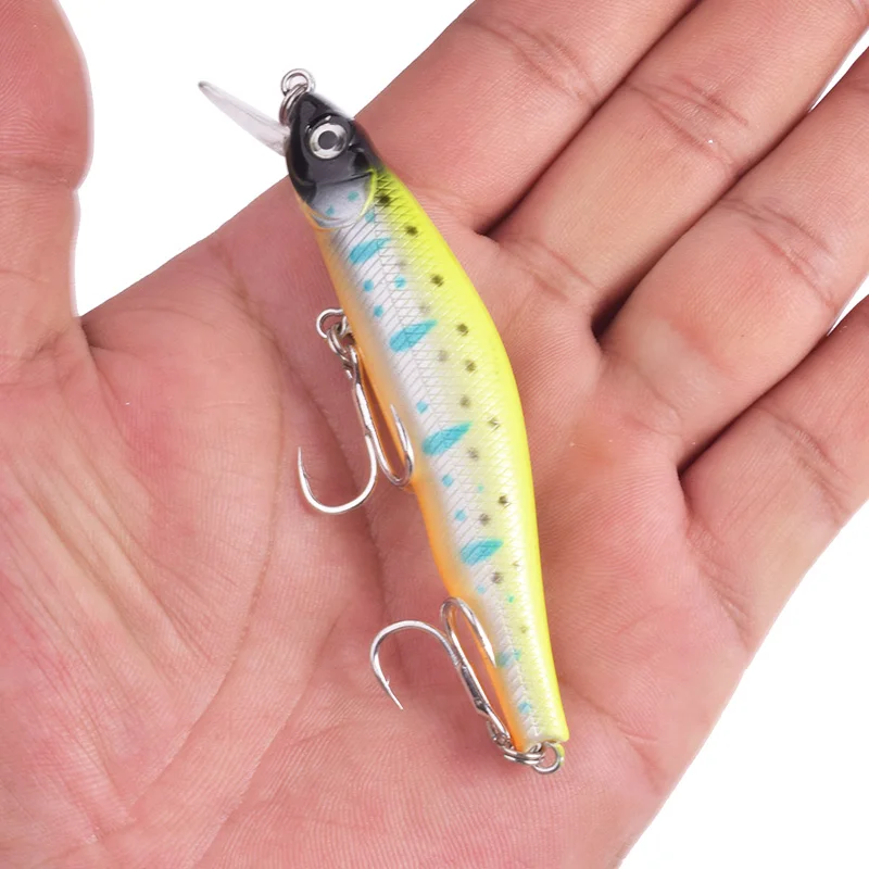 1 Pcs Minnow Fishing Lure 9cm 9g Sinking Suspension Wobblers Tackle With Strong Hooks Plastic Artificial Hard Bait for Bass Pike