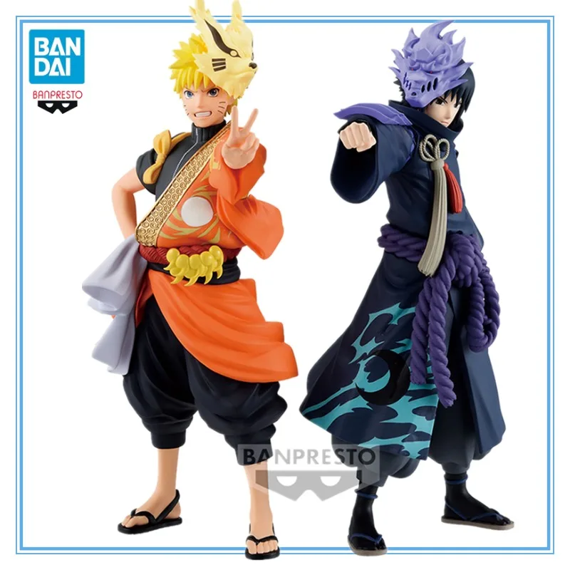 

IN Stock Banpresto Naruto: shippuden Uchiha Sasuke Uzumaki Naruto 20Th Anniversary Clothing Anime Figure Model Collectible Toys