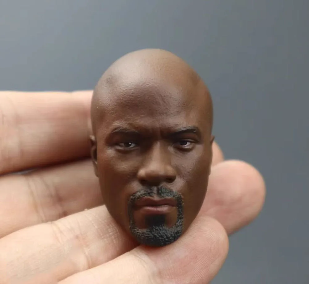 

New Arrival 1/6th Black Color Man Cage Tough Guy Head Sculpt Carving PVC Material Accessories For 12" Doll Figure Collect DIY